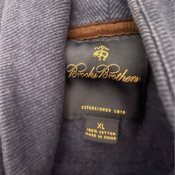 Brooks Brothers Shawl Collar Button Front Cardigan Cotton XL Blue - Picture 4 of 6